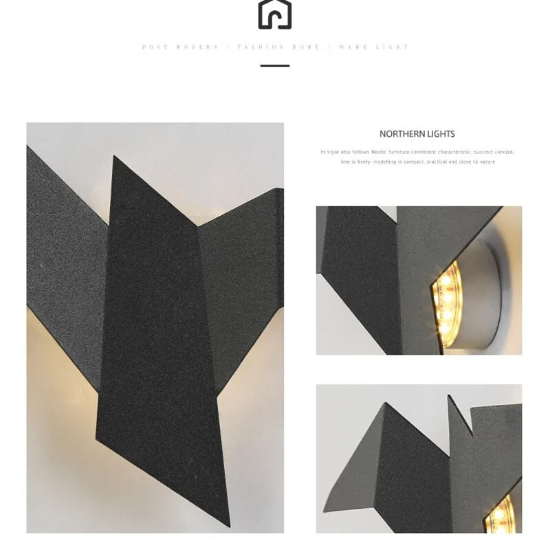 Aplique de Pared Nórdico de Hierro (Diseño Pájaro)